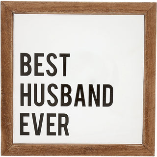 Best Husband Ever 5" x 5" Wood Framed Glass Plaques