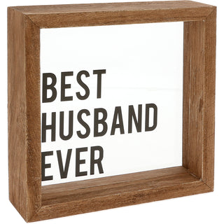 Best Husband Ever 5" x 5" Wood Framed Glass Plaques