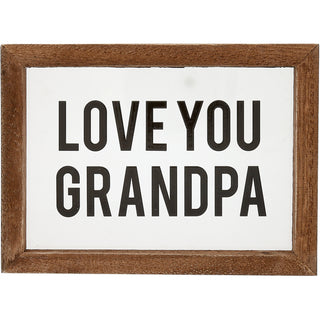 Love You Grandpa 5.5" x 4" Wood Framed Glass Plaques