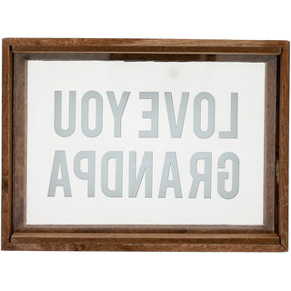 Love You Grandpa 5.5" x 4" Wood Framed Glass Plaques