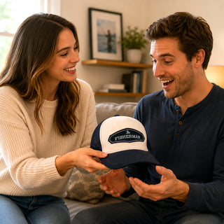 The Fisherman Navy Suede Adjustable Trucker Hat