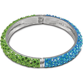 Light Blue & Green Bracelet 2.64" Crystal Bangle Bracelet