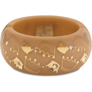 Bronze Crown Resin Bangle Bracelet