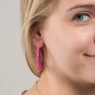Light Blue Crystal Crystal Hoop Earrings