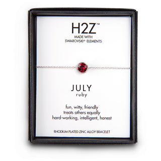 Liza Birthstone January Garnet 6.5"-7.625" Crystal Bracelet made from Austrian Crystals