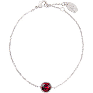 Liza Birthstone January Garnet 6.5"-7.625" Crystal Bracelet made from Austrian Crystals