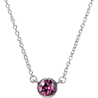 Liza Birthstone January Garnet 17"-18.5" Necklace with 0.25" Crystal Pendant made from Austrian Crystals