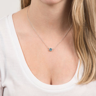 Liza Birthstone January Garnet 17"-18.5" Necklace with 0.25" Crystal Pendant made from Austrian Crystals