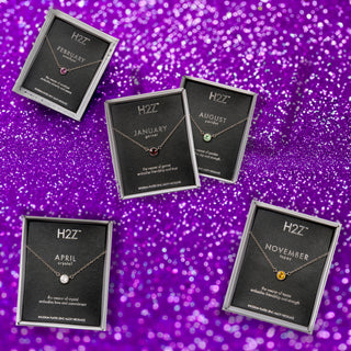 Liza Birthstone January Garnet 17"-18.5" Necklace with 0.25" Crystal Pendant made from Austrian Crystals