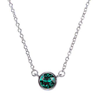 Liza Birthstone January Garnet 17"-18.5" Necklace with 0.25" Crystal Pendant made from Austrian Crystals