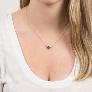 Liza Birthstone January Garnet 17"-18.5" Necklace with 0.25" Crystal Pendant made from Austrian Crystals