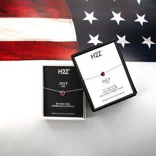 Liza Birthstone January Garnet 17"-18.5" Necklace with 0.25" Crystal Pendant made from Austrian Crystals