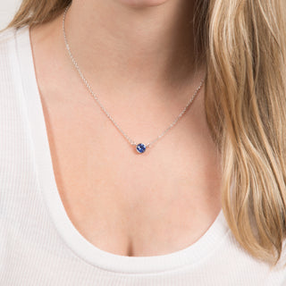 Liza Birthstone January Garnet 17"-18.5" Necklace with 0.25" Crystal Pendant made from Austrian Crystals