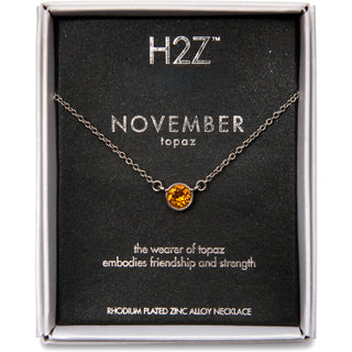 Liza Birthstone January Garnet 17"-18.5" Necklace with 0.25" Crystal Pendant made from Austrian Crystals