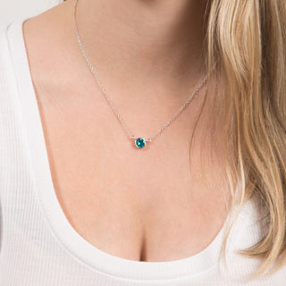 Liza Birthstone January Garnet 17"-18.5" Necklace with 0.25" Crystal Pendant made from Austrian Crystals