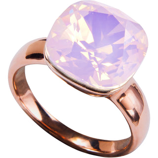 Isabel Rose Water Opal Size 9 Ring with 0.5" Crystal made from Austrian Crystals