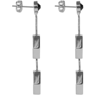 Crystal Hexagon 1.5" Austrian Crystal Dangle Earrings