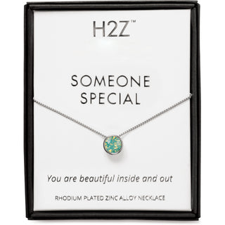 Someone Special Pacific Opal 16"-17.5" Rhodium Necklace