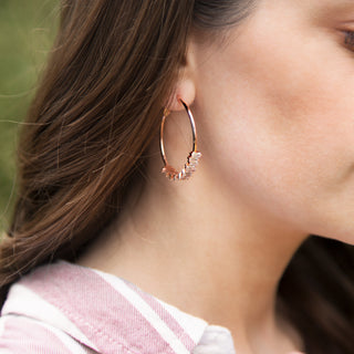 Crystal Classic in Gold 1.5" Austrian Crystal Hoop Earring