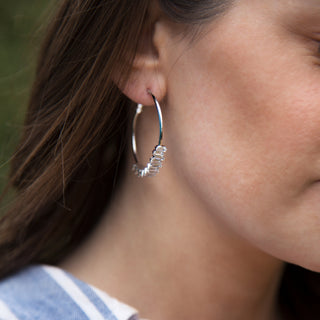 Crystal Classic in Gold 1.5" Austrian Crystal Hoop Earring