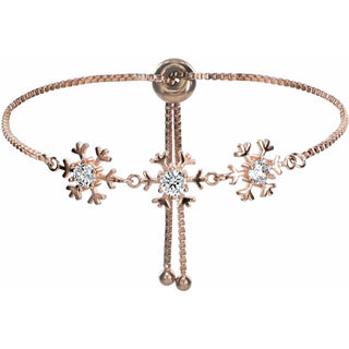 Crystal Snowflake
in Rose Gold ." Austrian Crystal Drawstring Bracelet