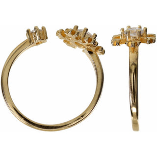 Crystal Snowflake in Rose Gold 1 CM Austrian Crystal Stud Earrings & Adjustable Ring