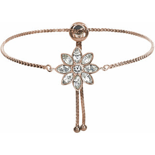 Crystal Flora
in Rose Gold ." Austrian Crystal Drawstring Bracelet