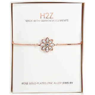 Crystal Flora
in Rose Gold ." Austrian Crystal Drawstring Bracelet