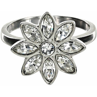 Crystal Flora
in Rhodium .CM Austrian Crystal Ring Size