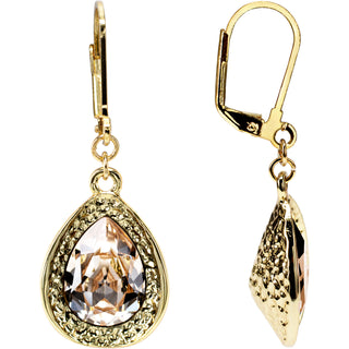 Light Silk Teardrop 18K Gold Plated Austrian Crystal Dangle Earring