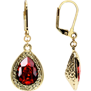 Siam Teardrop 18K Gold Plated Austrian Crystal Dangle Earring