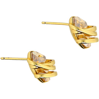 Crystal Golden Shadow GalacticPlated Austrian Element Stud Earrings