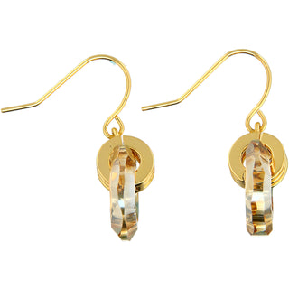 Crystal Golden Shadow Cosmic Gold Plated Austrian Element Drop Earrings