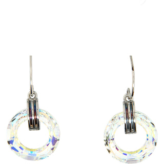 Iridescent Crystal Cosmic Rhodium Austrian Element Drop Earrings