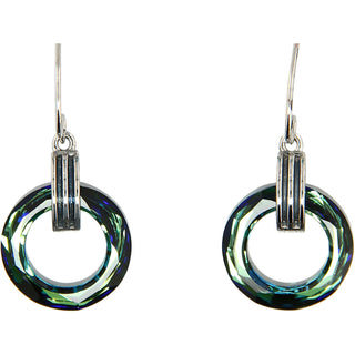 Bermuda Blue Cosmic Rhodium Austrian Element Drop Earrings