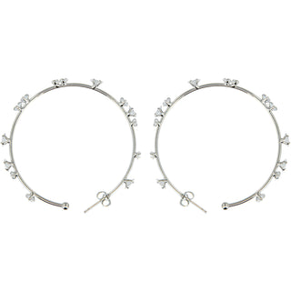 Stunning Crystal in   2" Cubic Zirconia Hoop Earrings