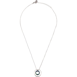 Life Bermuda Blue Crystal 17"-19" Engraved Rhodium Plated Austrian Element Necklace