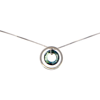 Life Bermuda Blue Crystal 17"-19" Engraved Rhodium Plated Austrian Element Necklace