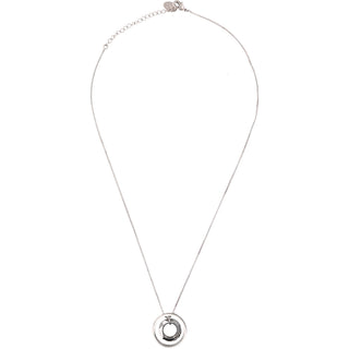 Life Bermuda Blue Crystal 17"-19" Engraved Rhodium Plated Austrian Element Necklace