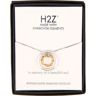 In Memory
Golden Shadow Crystal 17"-19" Engraved Rhodium Plated Austrian Element Necklace