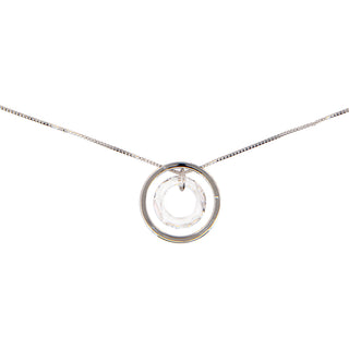 Forever in our Hearts Clear Crystal 17"-19" Engraved Rhodium Plated Austrian Element Necklace