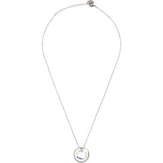 Forever in our Hearts Clear Crystal 17"-19" Engraved Rhodium Plated Austrian Element Necklace