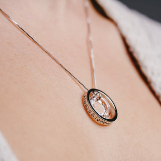 Forever in our Hearts Clear Crystal 17"-19" Engraved Rhodium Plated Austrian Element Necklace