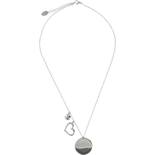 Mother Clear Crystal 16.5"-20.5" Engraved Rhodium Plated Austrian Element Necklace