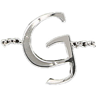 G Adjustable Rhodium Plated Monogram Ring