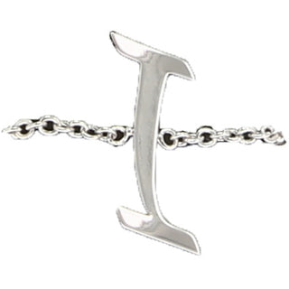 I Adjustable Rhodium Plated Monogram Ring