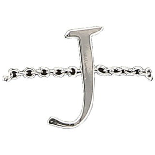 J Adjustable Rhodium Plated Monogram Ring