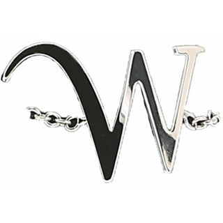 W Adjustable Rhodium Plated Monogram Ring