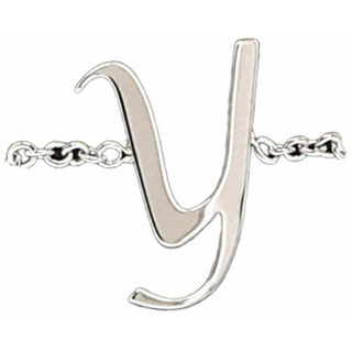 Y Adjustable Rhodium Plated Monogram Ring