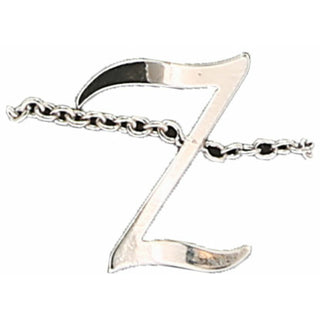 Z Adjustable Rhodium Plated Monogram Ring